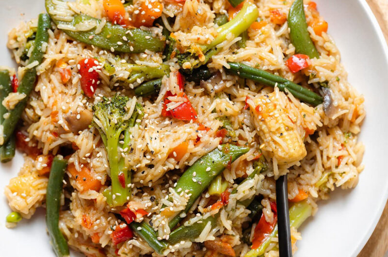 Restovaná zelenina s ryžou